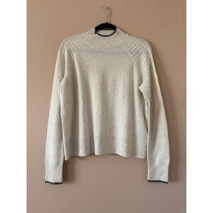 Smartwool Edgewood Wool Mock Neck Sweater Natural Donegal Cozy Outdoor Layering